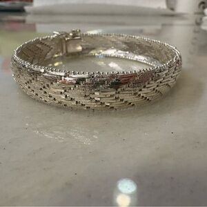 Intricate Silver Woven Bracelet